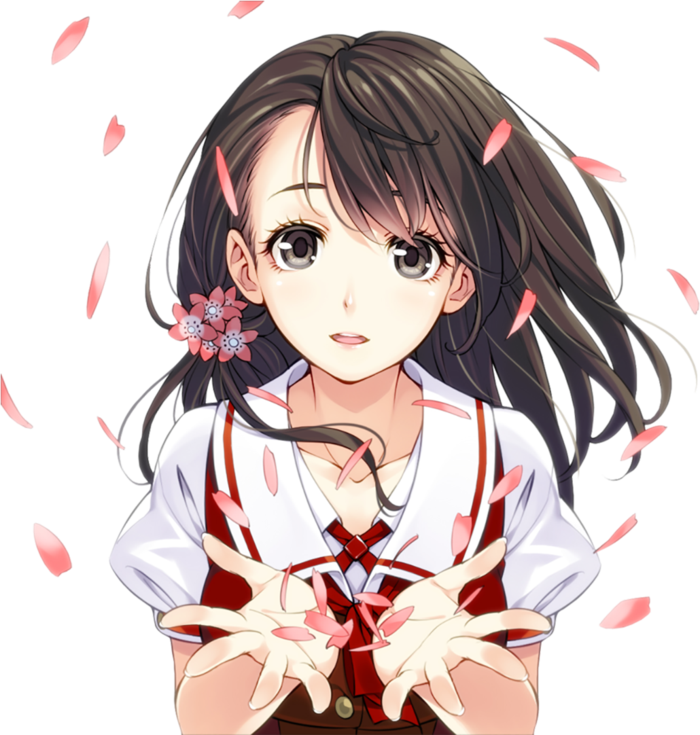 花瓣女孩长发素材卡通简笔素材