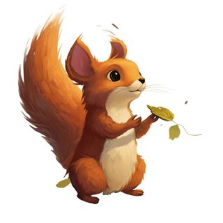 卡通插画松鼠松果免抠