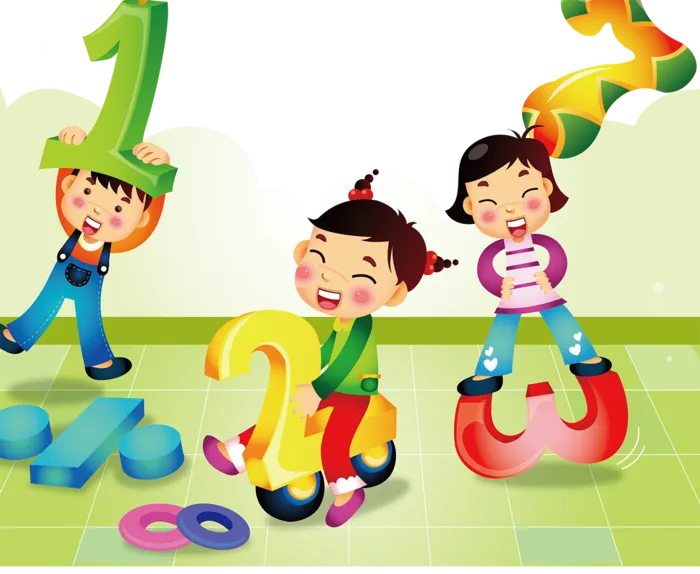 卡通孩子学习
