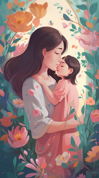 母亲 温馨 节日 爱护 温柔