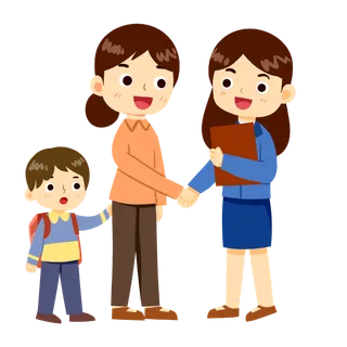 手绘家长会海报免扣人物