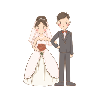 婚纱卡通人物婚礼白纱结婚婚纱摄影手绘