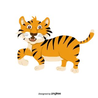 卡通小老虎PNG免抠插画素材可爱动物老虎插画贴图PNG免抠设计素材