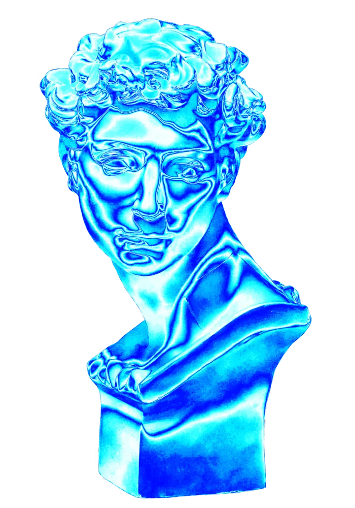 蓝色雕像免抠图