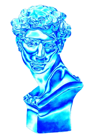 蓝色雕像免抠图