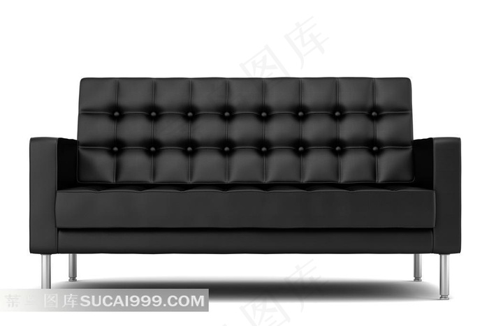 黑色沙发家具特写摄影高清图片