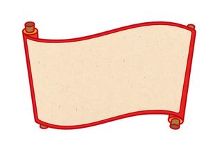 复古中国风卷轴元素手绘画轴文本标题框PSDAI素材模板png免扣图