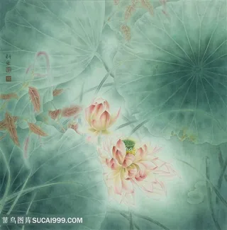 李科宏荷花工笔国画图片