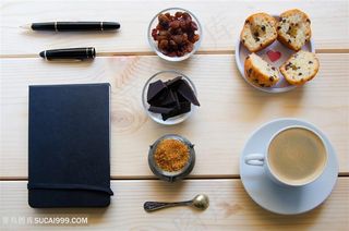 咖啡面包笔记本等高清图片