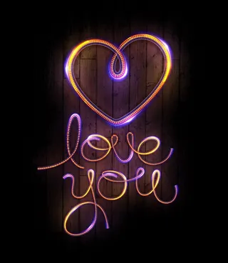 心形彩灯光效背景高清图片创意图片