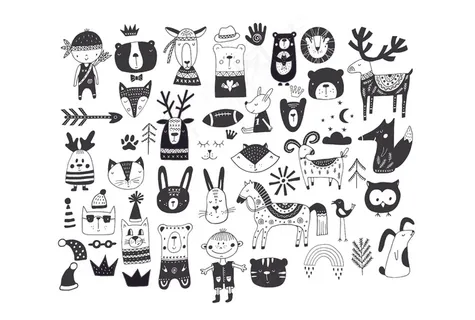 儿童卡通插画装饰图案墙教育品牌vi手绘可爱矢量素材