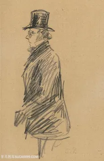 毕沙罗手绘素描简约男士