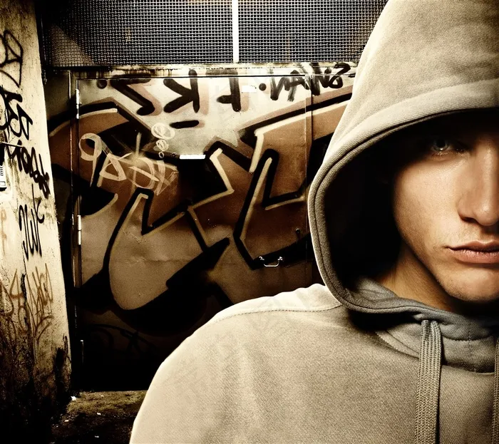 穿连帽衫的男人