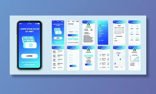 手机移动端整套APP交互UI界面套图作品集EPS矢量图设计素材