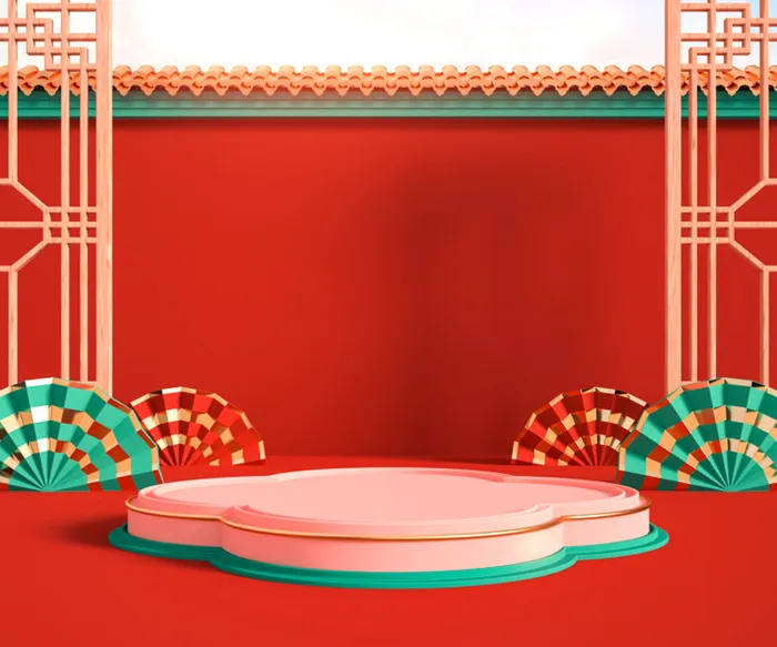 中国风古典背景红色喜庆新年主图背景psd模版下载