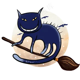 卡通万圣节节日元素猫咪