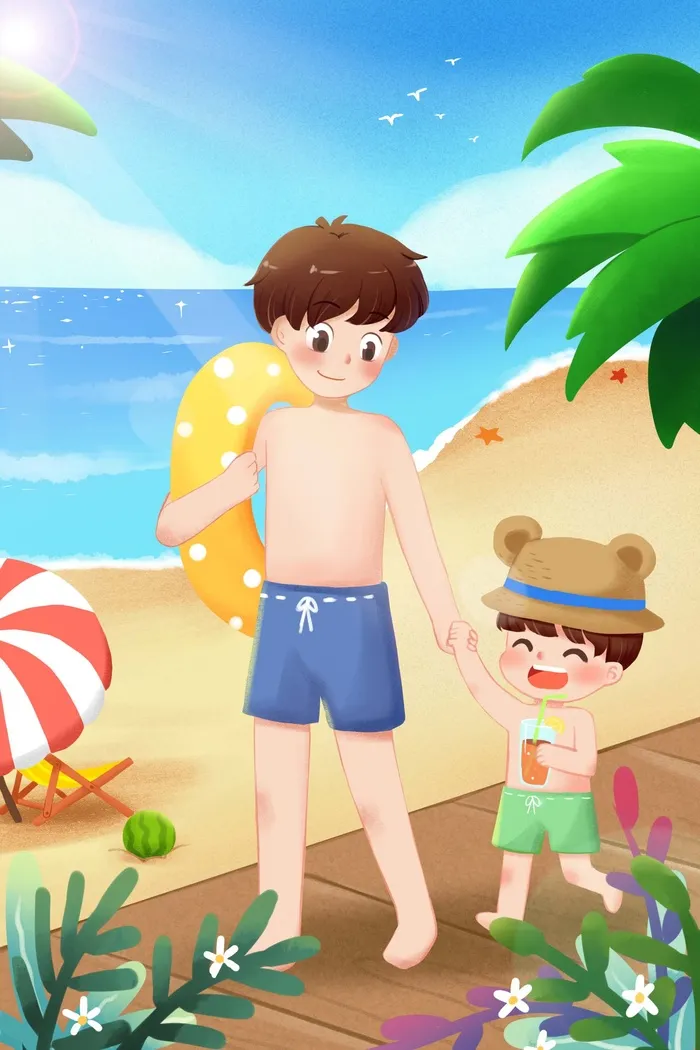 处暑之沙滩夏日缤纷乐psd模版下载