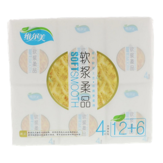 维尔美 软浆柔品丝滑系列纸巾 8张x18包／组超市商品白底图免抠实物摄影png格式图片透明底