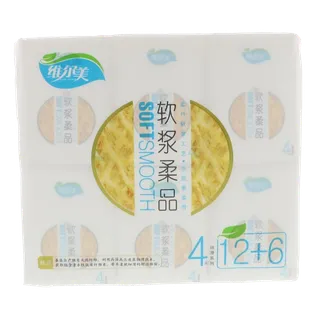 维尔美 软浆柔品丝滑系列纸巾 8张x18包／组超市商品白底图免抠实物摄影png格式图片透明底