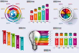 ppt素材3d数据图表模板可视化图形统计标签矢量图标模型ai源文件