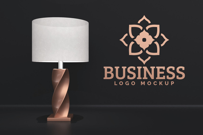 灯背景logo样机模板psd模版下载