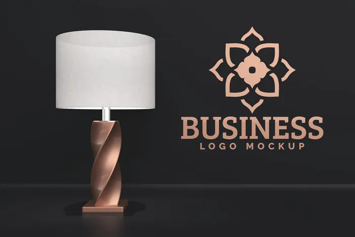 灯背景logo样机模板psd模版下载