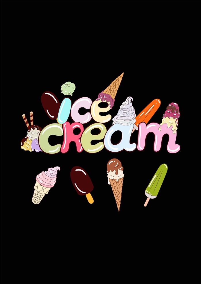 雪糕冰激凌甜筒冰棒