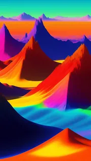 七彩渐变山峰