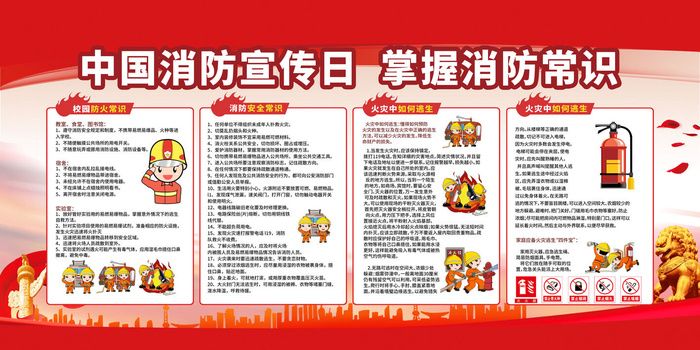 消防宣传日119防火灭火英雄火灾安全公益宣传海报设计psd模板素材psd模版下载