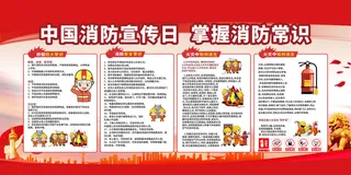 消防宣传日119防火灭火英雄火灾安全公益宣传海报设计psd模板素材