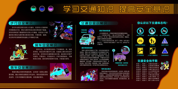 公益活动PSD海报模板交通安全知识展板促销宣传单广告设计素材