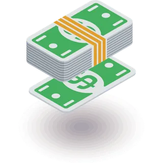 立体风格纸币堆元素