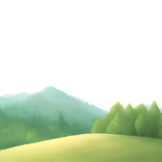 山坡草原森林绿色免抠