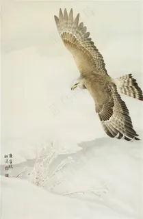 雪原骄影老鹰工笔画 雪原骄影老鹰工笔画