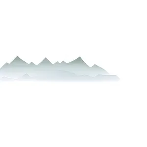 远处的山峰云雾缭绕水墨风格png免抠