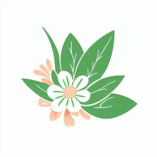 一朵花有绿叶环绕png免抠