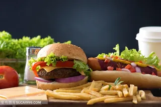 美味的汉堡美食特写高清图