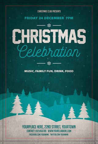 简约大气圣诞节快乐海报