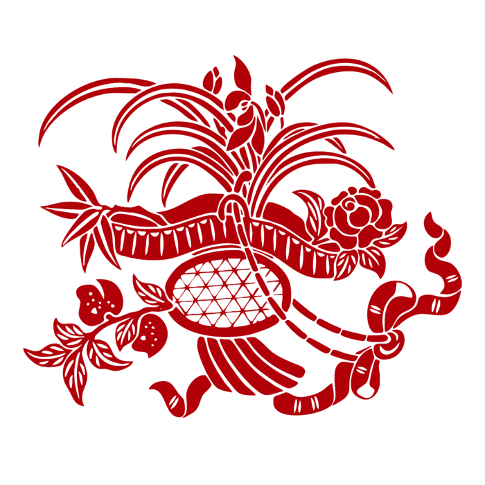 红色喜庆简约风传统吉祥纹样纹路纹理免扣PNG素材图片 (28)