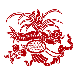 红色喜庆简约风传统吉祥纹样纹路纹理免扣PNG素材图片 (28)