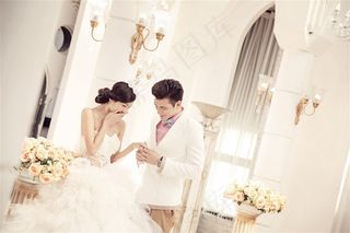 唯美青春恋人婚纱写真图片