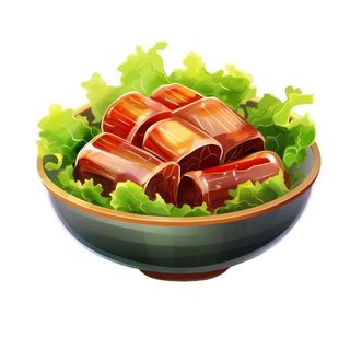 卡通手绘红烧肉美食免抠