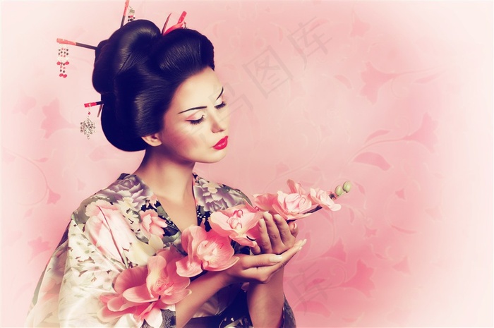 唯美和服美女图片