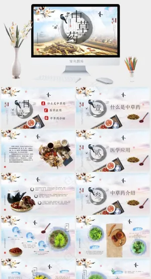 中药中医治病PPT模板ppt模版预览图