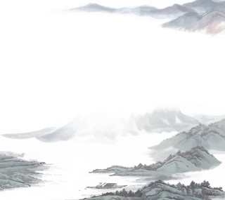 山水画素材中国风水墨画素材元素中国画