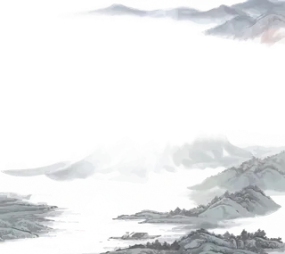 山水画素材中国风水墨画素材元素中国画