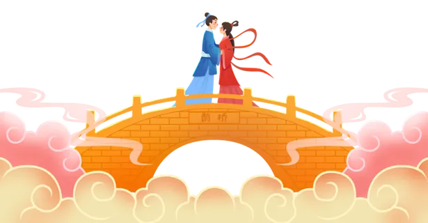 七夕情人节七夕节牛郎织女_元素