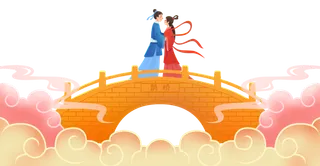 七夕情人节七夕节牛郎织女_元素