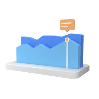 折线图简约3D数据png图标素材