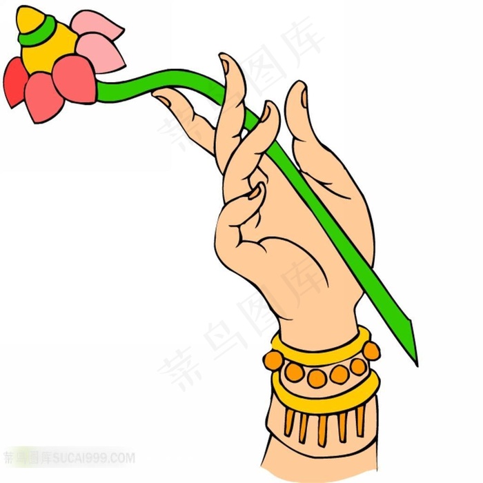 拿宝物的菩萨手势素材